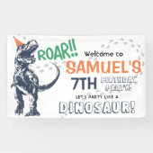 Dinosaur T-Rex in Party Hat Birthday Party Banner (Horizontal)