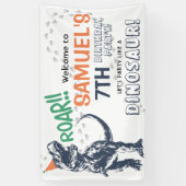 Dinosaur T-Rex in Party Hat Birthday Party Banner (Vertikal)