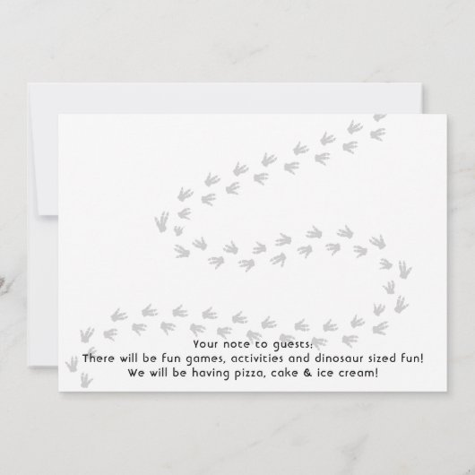 Dinosaur T-Rex in Party Hat Birthday Party Einladung (Rückseite)