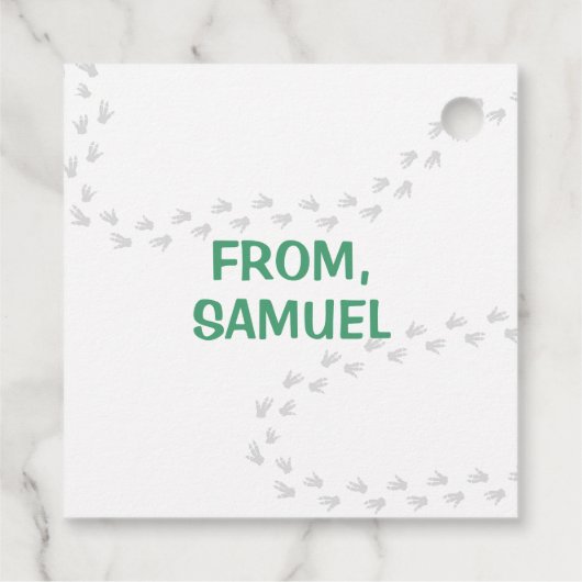 Dinosaur T-Rex in Party Hat Birthday Party Geschenkanhänger (Rückseite)