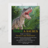 Dinosaur T Rex jungle Jurassic World Einladung (Vorderseite)