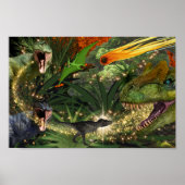 Dinosaur T-rex Jungs Meteor Dino Inseltiere Poster (Vorne)
