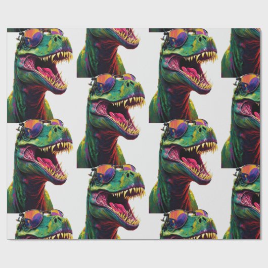 Dinosaur T Rex Jurassic Cool Geschenkpapier (Flach)