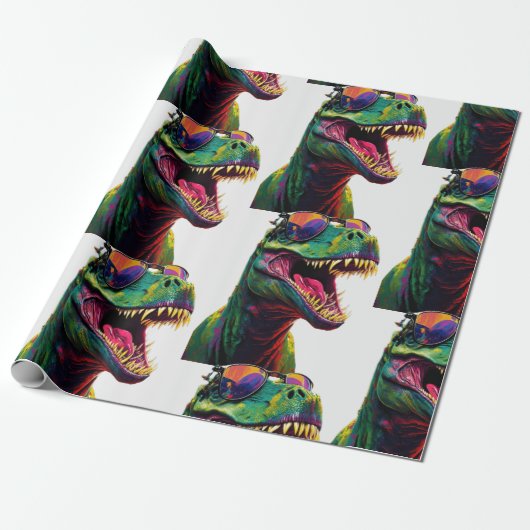 Dinosaur T Rex Jurassic Cool Geschenkpapier (Ungerollt)