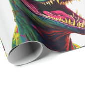 Dinosaur T Rex Jurassic Cool Geschenkpapier (Rolleneckpunkt)