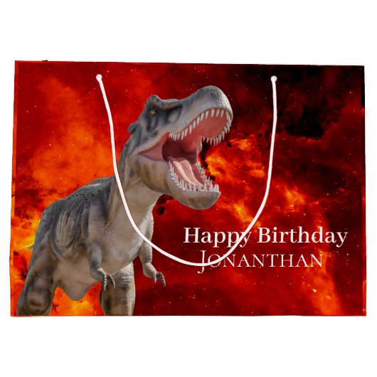 Dinosaur T Rex Jurassic World Große Geschenktüte (Rückseite)