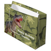 Dinosaur T Rex Jurassic World Große Geschenktüte (Vorderseite Schrägansicht)