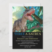 Dinosaur T Rex Kids Jurassic World Einladung (Vorderseite)