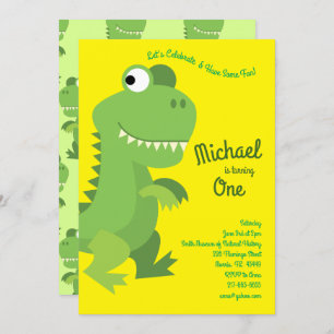 Dinosaur T-rex Kinder 1. Geburtstag Dino Party Einladung