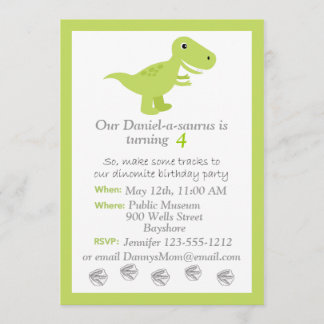 Dinosaur T-rex Kindergeburtstag Einladung anpassen