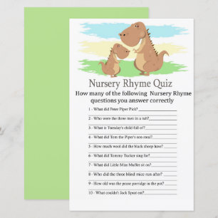 Dinosaur T-rex Kinderzimmer Rhyme Quiz Baby Duschg