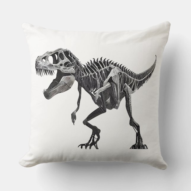 Dinosaur T Rex Knochen Kissen (Vorderseite)