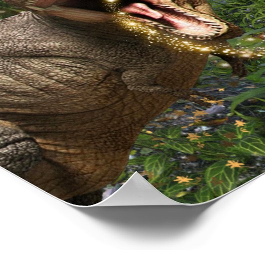 Dinosaur T-rex magische Märchenleuchten Dino Theme Poster (Ecke)