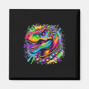 Dinosaur T Rex Mardi Gras Louisiana Karneval Color Magnet