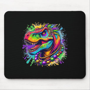 Dinosaur T Rex Mardi Gras Louisiana Karneval Color Mousepad