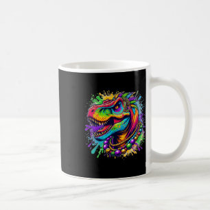 Dinosaur T Rex Mardi Gras Louisiana Karneval Farbe Kaffeetasse