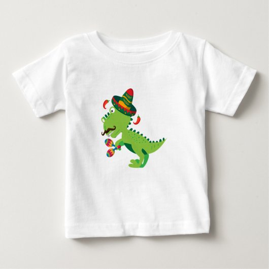 Dinosaur T-Rex Mexican Cinco De Mayo Kids Boys Baby T-shirt (Vorderseite)