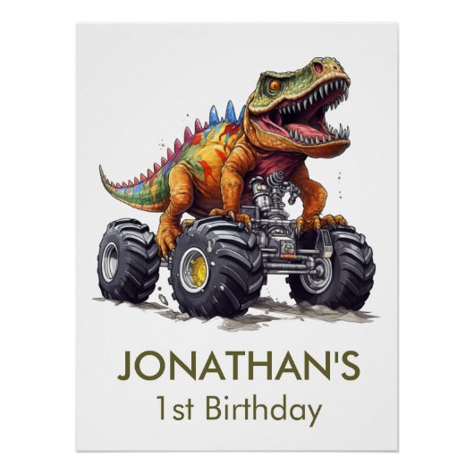 Dinosaur T-Rex Monster Truck, Poster (Vorderseite)