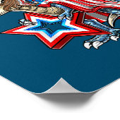 Dinosaur T Rex Mullet 4. Juli USA Poster (Ecke)