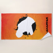 Dinosaur T-Rex Orange Attack Individuelle Name Strandtuch (Vorderseite)