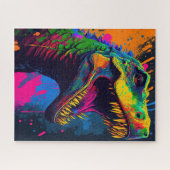 Dinosaur T Rex Orange Blue Puzzle (Horizontal)