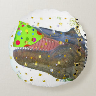 Dinosaur T-Rex Party Animal Rundes Kissen