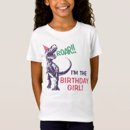 Dinosaur T-Rex Party Hat Pink Lila Geburtstagskarl T-Shirt