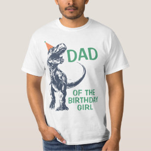 Dinosaur T-Rex Party Hat Vater des BIrthday Girl T-Shirt