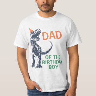 Dinosaur T-Rex Partyhut Papa des Geburtstagsjungen T-Shirt