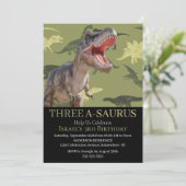 Dinosaur T Rex Pattern Jurassic World Einladung (Stehend Vorderseite)