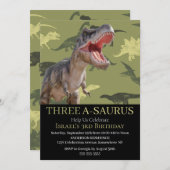 Dinosaur T Rex Pattern Jurassic World Einladung (Vorne/Hinten)