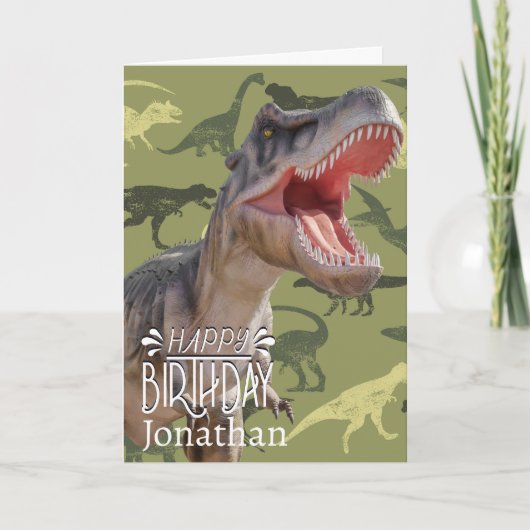 Dinosaur T Rex Pattern Jurassic World Karte (Vorderseite)
