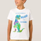 Dinosaur T-Rex Personalisiert Boys Geburtstagspart T-Shirt (Vorderseite)