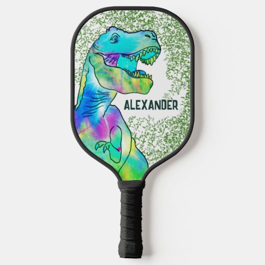 Dinosaur T Rex Personalisiert Pickleball Schläger (Rückseite)