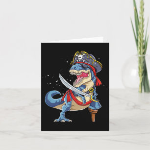 Dinosaur T Rex Pirate Piratenflagge Halloween Funn Karte