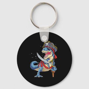 Dinosaur T Rex Pirate Piratenflagge Halloween Funn Schlüsselanhänger