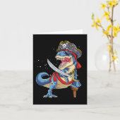 Dinosaur T Rex Pirate Piratenflagge Halloween Gesc Karte (Gelbe Blume)