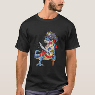 Dinosaur T Rex Pirate Piratenflagge Halloween T-Shirt