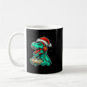 Dinosaur T Rex Playing Video Game Santa Hat Christ Kaffeetasse (Links)