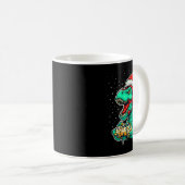 Dinosaur T Rex Playing Video Game Santa Hat Christ Kaffeetasse (VorderseiteRechts)