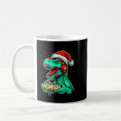 Dinosaur T Rex Playing Video Game Santa Hat Christ Kaffeetasse (Links)
