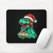 Dinosaur T Rex Playing Video Game Santa Hat Christ Mousepad (Mit Mouse)