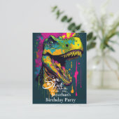 Dinosaur T-rex Prähistorisch Save the Date Postkarte (Stehend Vorderseite)