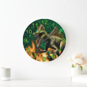 Dinosaur T-rex prähistorische Tierfeuerzahlen Große Wanduhr (Zuhause)