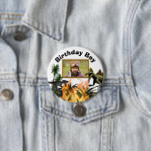 Dinosaur T-rex prähistorisches Foto brennt Jungs Button (Beispiel)