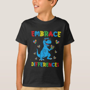 Dinosaur T-Rex Puzzle Akzeptiere Unterschiede Auti T-Shirt