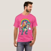 Dinosaur T Rex Rainbow Cloud Glitzern Fox T-Shirt (Vorne ganz)