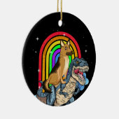 Dinosaur T rex Rainbow Keramik Ornament (Rechts)
