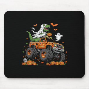 Dinosaur T-rex Riding Monster Truck Halloween Männ Mousepad