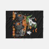 Dinosaur T-rex Riding Monster Truck Halloween Men  Fleecedecke (Vorderseite (Horizontal))